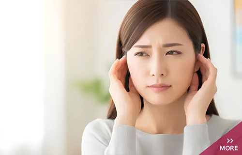 突発性難聴で起こる耳の詰まり感や聞こえにくさのイメージ図
